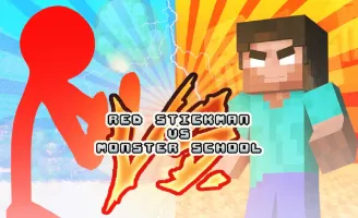 Red Stickman vs Monster School