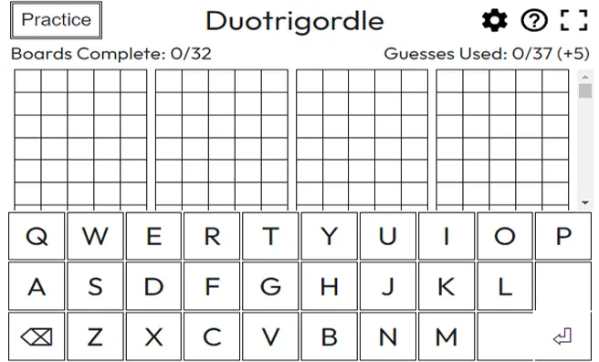 Vista previa del juego Duotrigordle